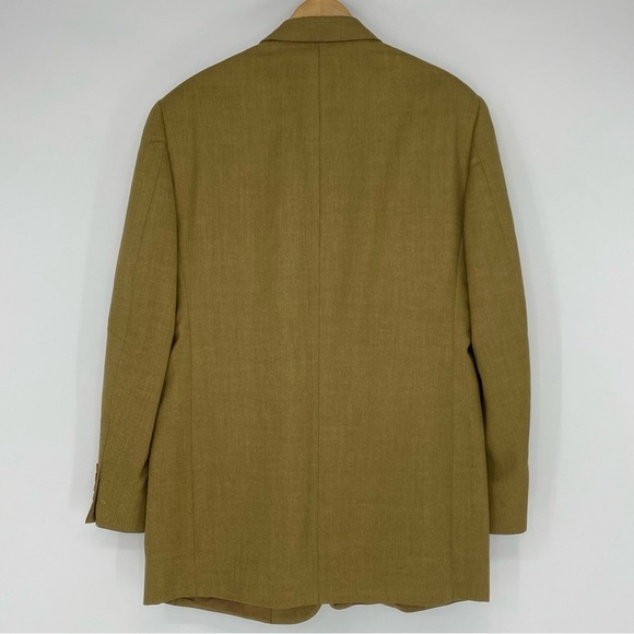 Vtg Stewart Hall Golden Wheat 3 button Men's Italian Made Suit Jacket size 42L - Picture 10 of 11
